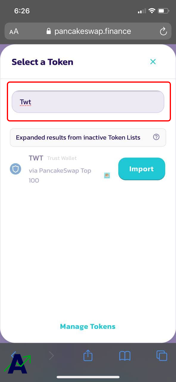 Trust Wallet Token fundamentals - pancakeswap twt token import
