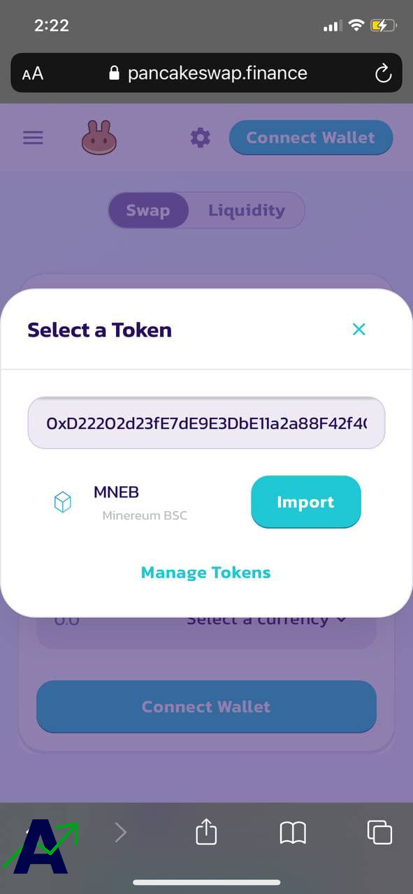 how to sell MNEB token - import token