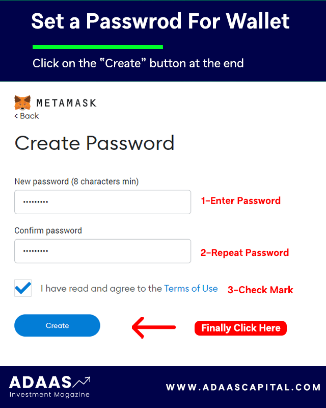 metamask create password