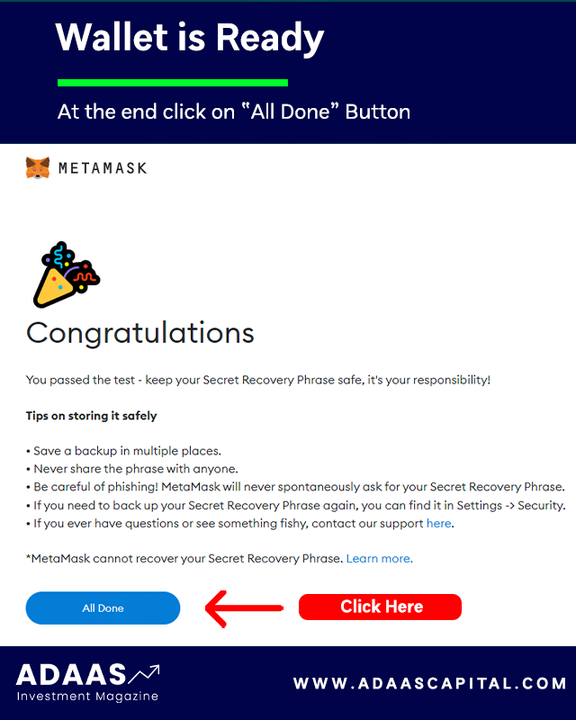 metmask Congratulations