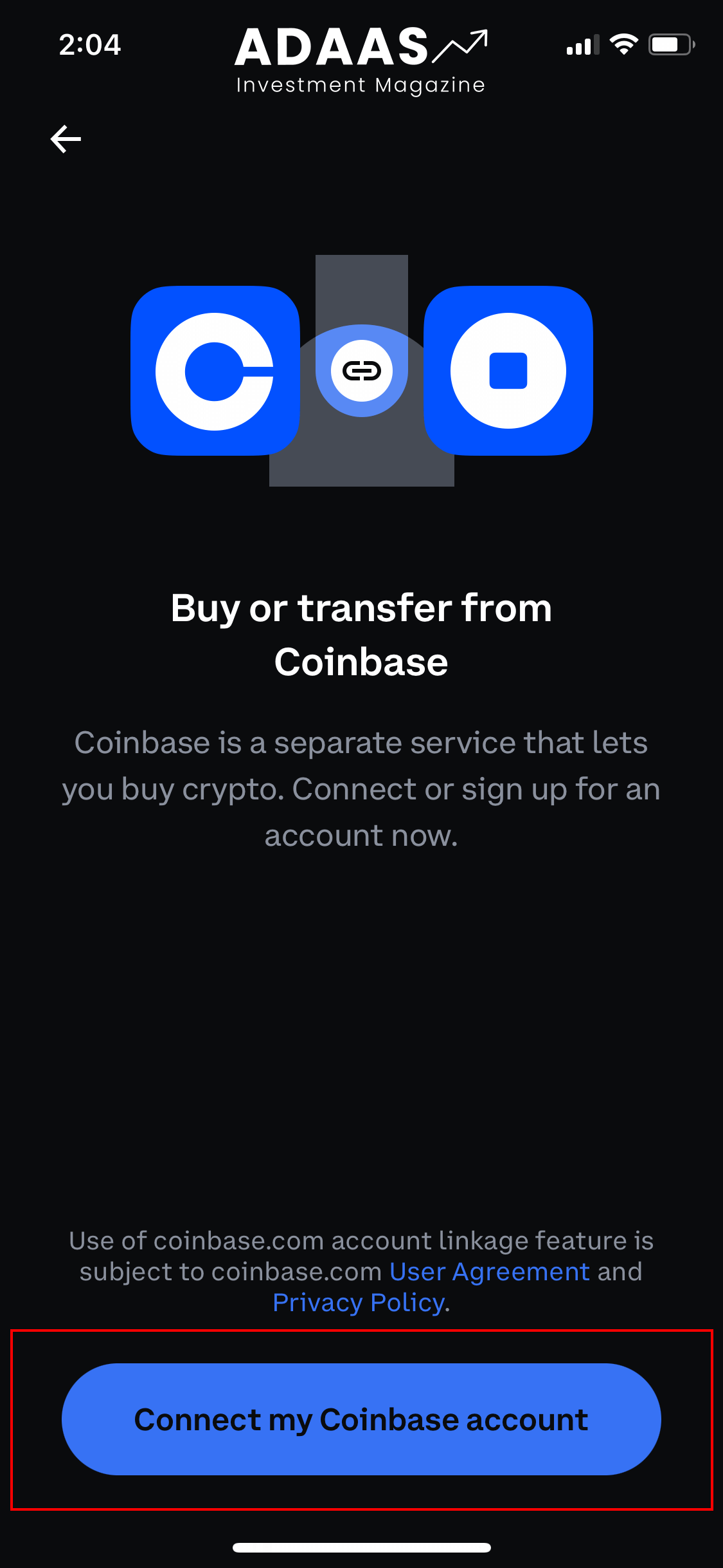connect coinbase wallet to coinbase exchange