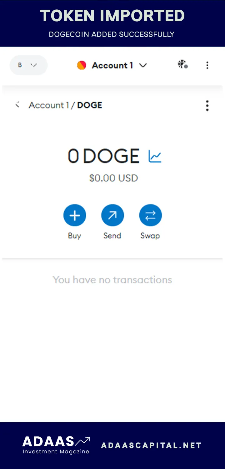 bep20 bsc based dogecoin imported successfully