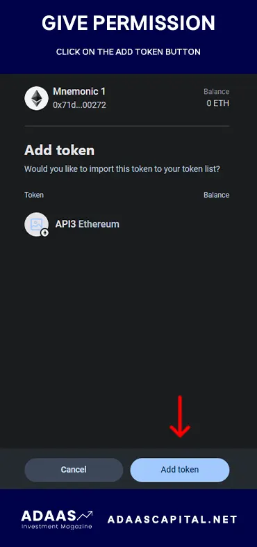 TRUST WALLET asks to add API3 token