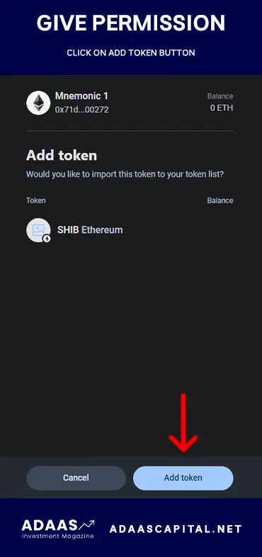 TRUST WALLET asks to add SHIB token