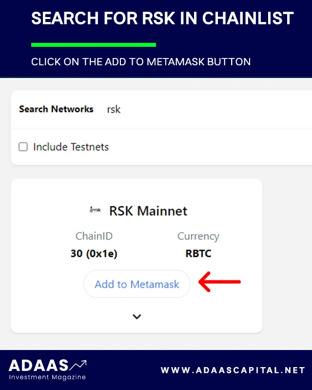 search for RSK in chainlist